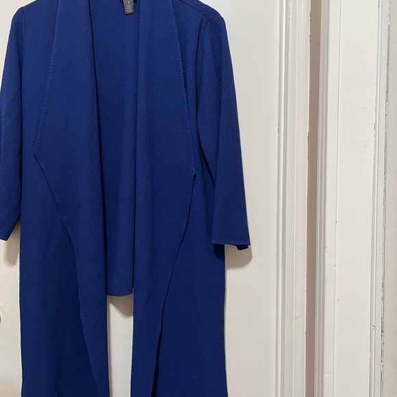 Travelers Collection by Chico's Drape Front Cardigan Women's Blue Crinkle M - Picture 6 of 11